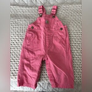 Carhartt Kids Overalls in Bright Pink